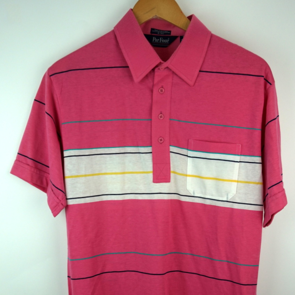 VTG 80s Par Four Golf Polo Men's Medium Tall MT